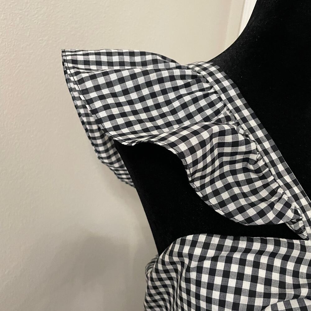 WAYF Black & White Check Maxi Dress with Ruffles - Picture 6 of 15
